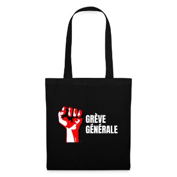 Poing Levé Manif Syndicaliste En grève Générale - Sac en tissu - noir - Devant