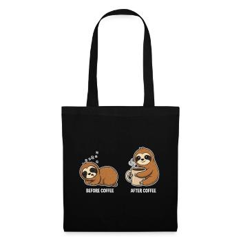 Before Coffee After Coffee – Sloths - Tote Bag - black - Front