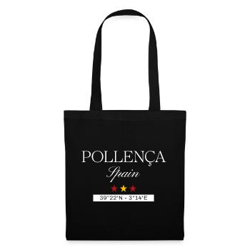 Pollença Spanien Souvenir – Reise minimalistisch - Stoffbeutel - Schwarz - Vorne