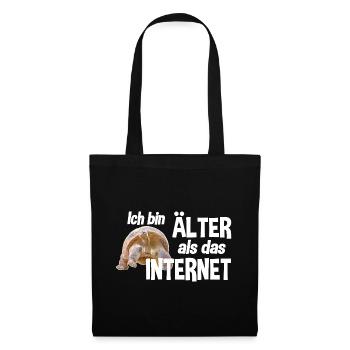 Ich bin älter als das Internet - Schildkröte - Stoffbeutel - Schwarz - Vorne