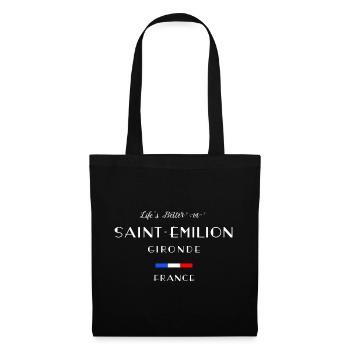 Saint Emilion, Gironde, Frankreich - Stoffbeutel - Schwarz - Vorne