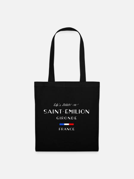 Saint Emilion, Gironde, Frankreich - Stoffbeutel - Schwarz