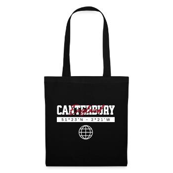 Canterbury England Koordinaten Reise Souvenir - Stoffbeutel - Schwarz - Vorne
