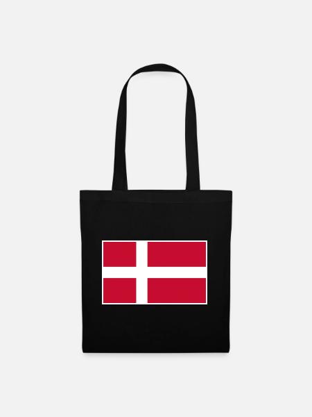 Denmark Flag Classic Frame - Stoffbeutel - Schwarz