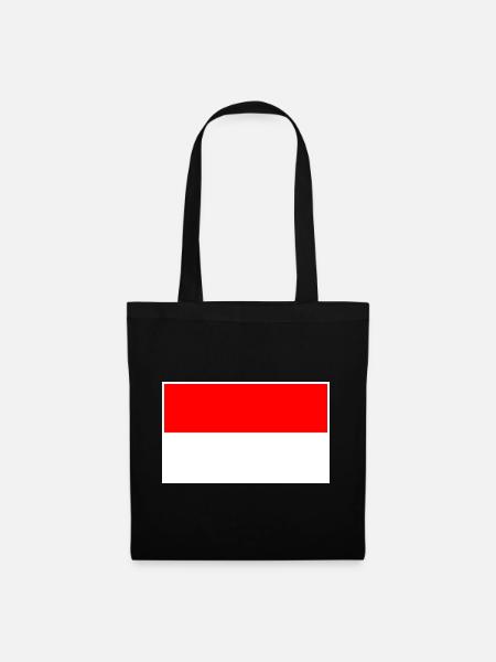 Indonesia Flag - Stoffbeutel - Schwarz