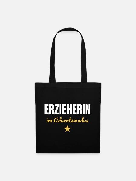 Erzieherin im Adventsmodus - Stoffbeutel - Schwarz