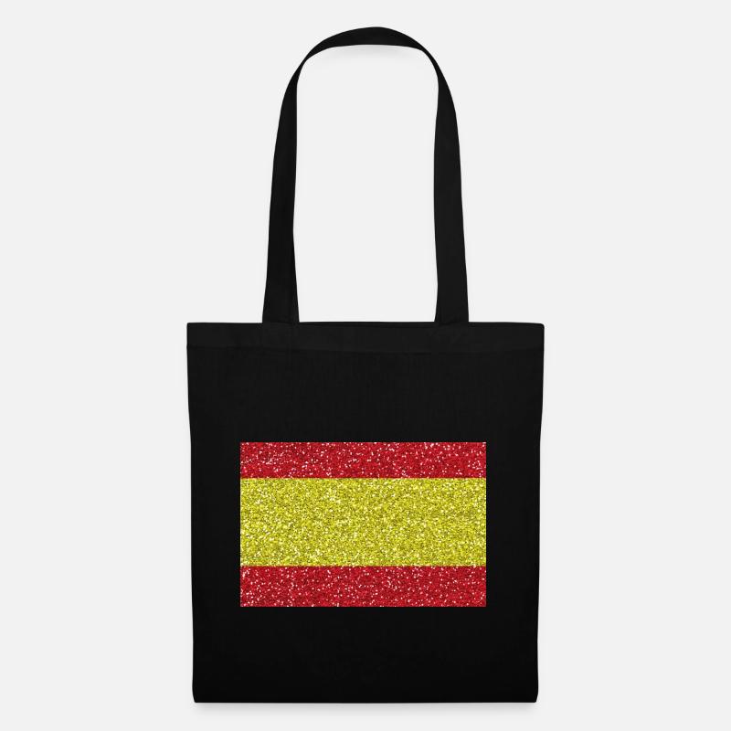 Espagne bannière drapeau espagnol Glitter - Sac en tissu - noir