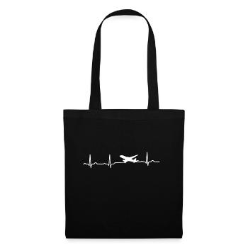 GIFT - ECG HERZLINIE PLANE White - Tote Bag - black - Front