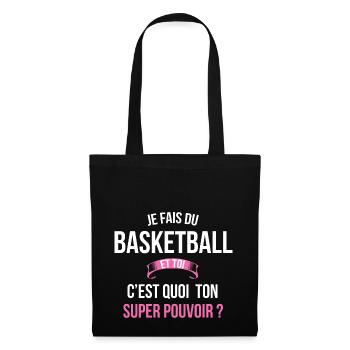 Basketball super pouvoir femme - Sac en tissu - noir - Devant