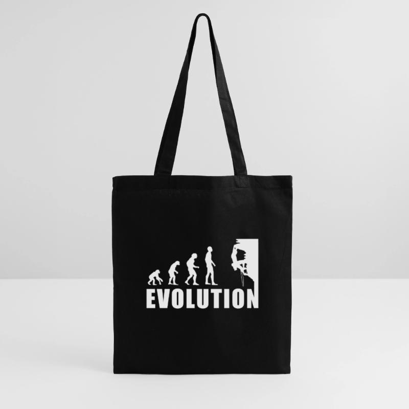 EVOLUTION Klettern Bergsteigen Climbing Geschenk Stoffbeutel