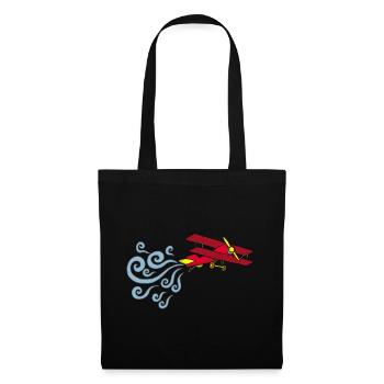 Avion vintage - Sac en tissu - noir - Devant