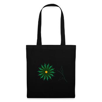 green flower - Tote Bag - black - Front