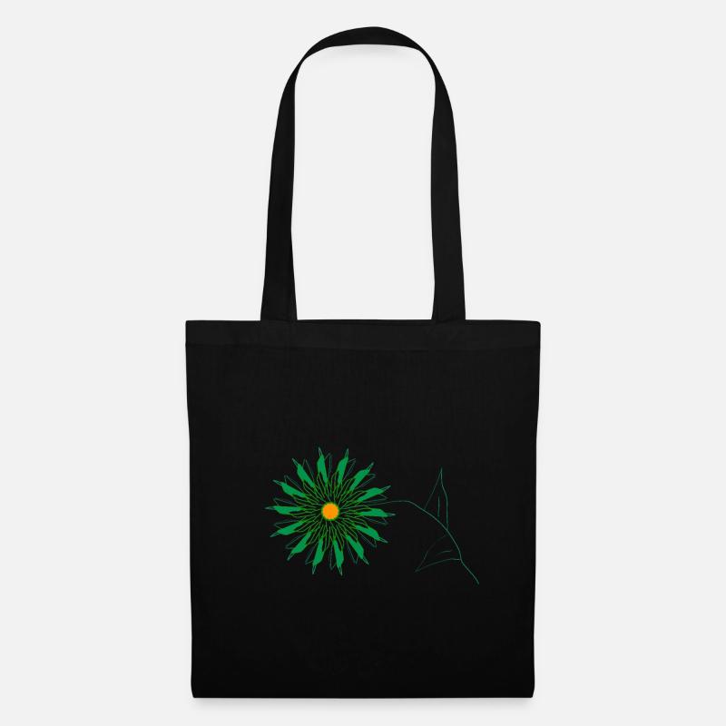 fleur verte - Sac en tissu - noir
