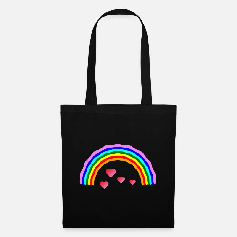 rainbow heart rainbow heart - Tote Bag - black
