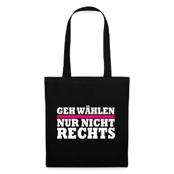 GEH WÄHLEN - Stoffbeutel - Schwarz - Vorne