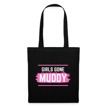 Muddy run shirt mud Matsch Lauf girl Team obstacle - Stoffbeutel - Schwarz - Vorne
