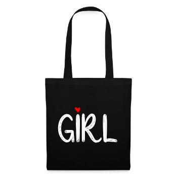 Fille Cœur Rouge - Sac en tissu - noir - Devant