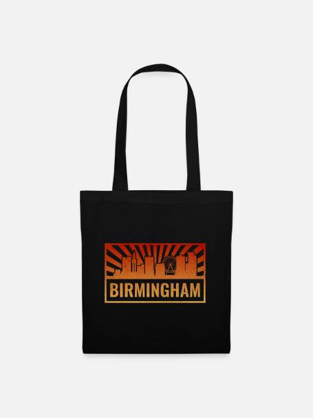Birmingham Skyline Sonnenstrahlen - Stoffbeutel - Schwarz
