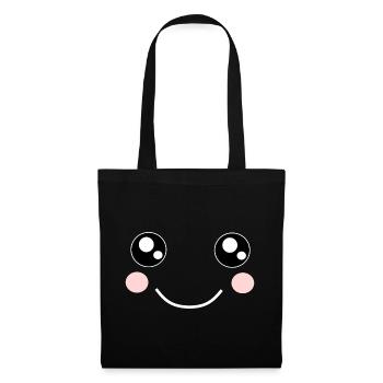 Kawaii, eyes, face - Tote Bag - black - Front