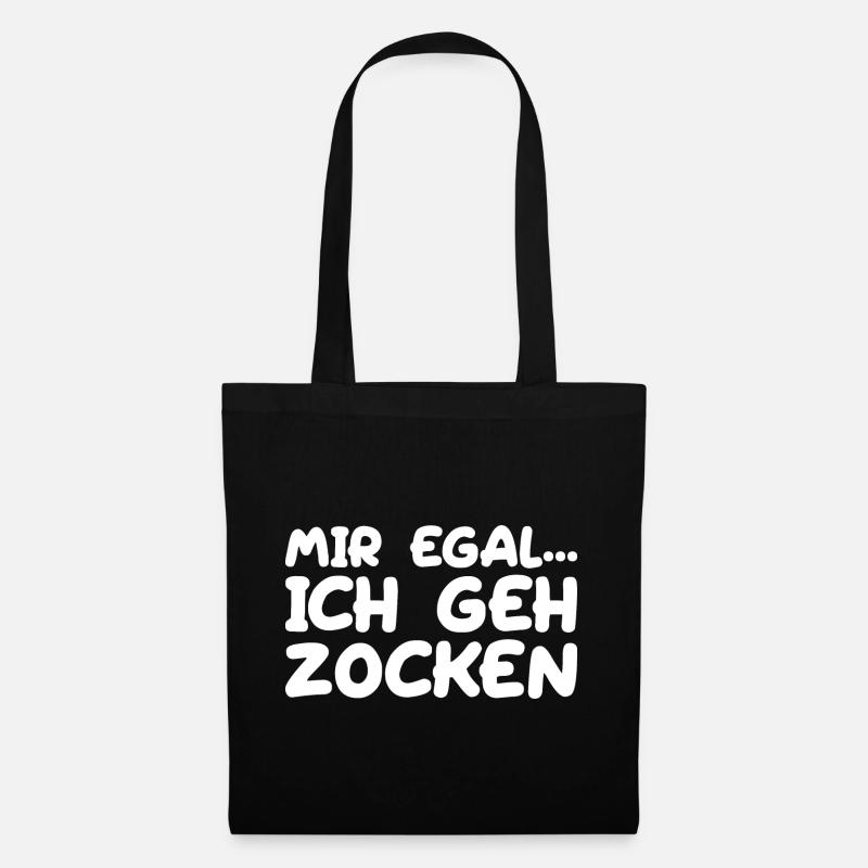 Mir Egal Ich Geh Zocken - Stoffbeutel - Schwarz