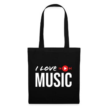 I LOVE MUSIC - Stoffbeutel - Schwarz - Vorne