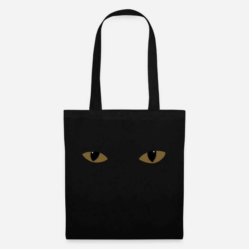 Mysterious cat eyes - bronze - Tote Bag - black