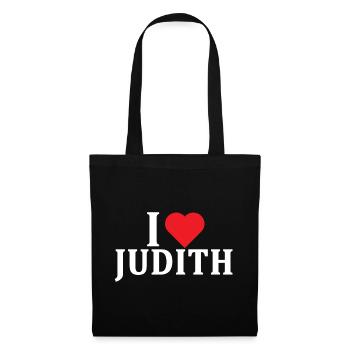T-Shirt Ich liebe Judith T-Shirt Geschenkidee - Stoffbeutel - Schwarz - Vorne