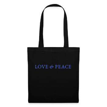 Love & Peace - Stoffbeutel - Schwarz - Vorne