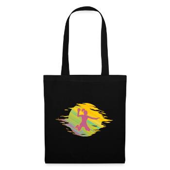 Handball Handballspielerin Sprungwurf handballgirl - Stoffbeutel - Schwarz - Vorne