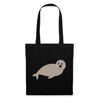 Sceaux, phoques, phoques, phoques animaux - Sac en tissu - noir - Devant