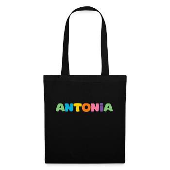 Name - Antonia - Stoffbeutel - Schwarz - Vorne