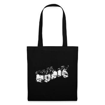 MUSIQUE Typo avec partitions - Sac en tissu - noir - Devant