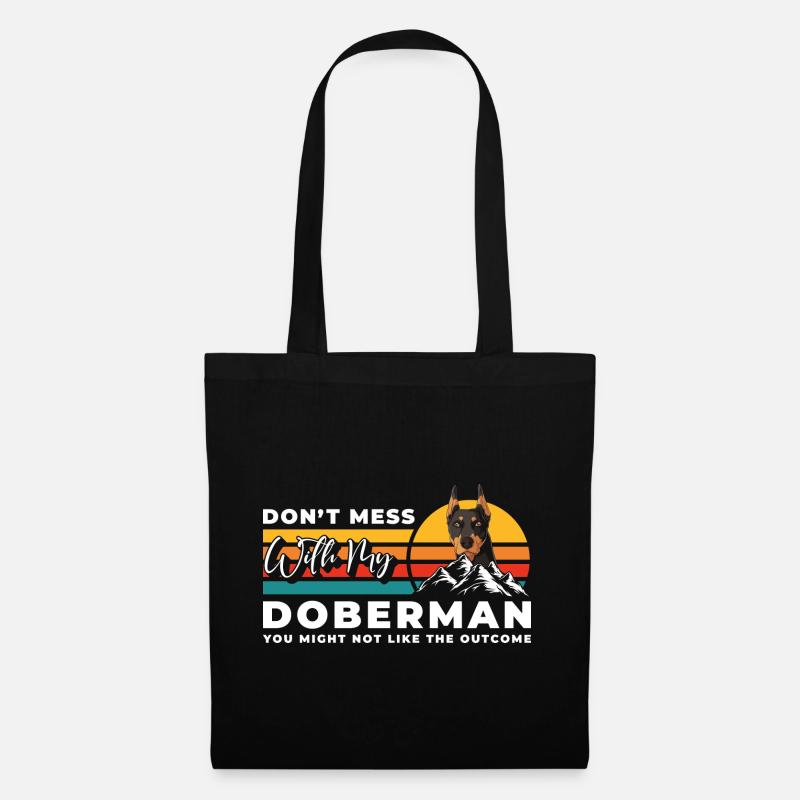 Dobermann Hunderasse Hundefreund - Stoffbeutel - Schwarz