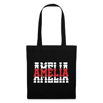 Amelia T-Shirt T-Shirt Geschenkidee gestapelter Text - Stoffbeutel - Schwarz - Vorne