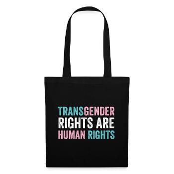 LGBTQ Pride Month - Transgender-Rechte sind menschlich R - Stoffbeutel - Schwarz - Vorne