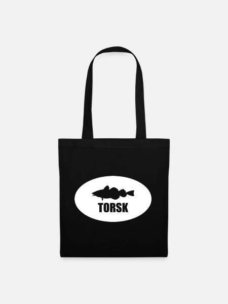 Torsk Cod Outline I Norway Fishing Iceland - Tote Bag - black