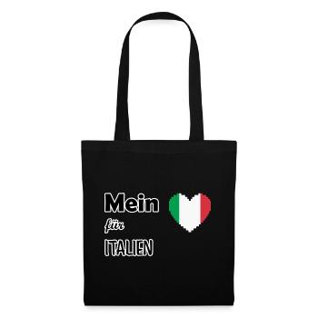 Mein Herz für Italien - Stoffbeutel - Schwarz - Vorne