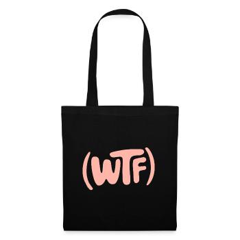 Cooles WTF-Design mit lustiger Typografie - Stoffbeutel - Schwarz - Vorne