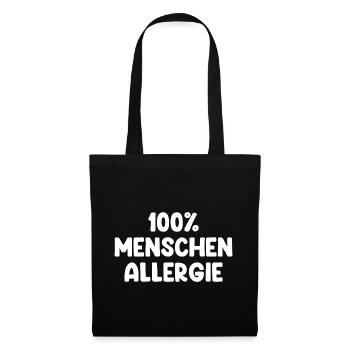 100% Menschen Allergie - Stoffbeutel - Schwarz - Vorne