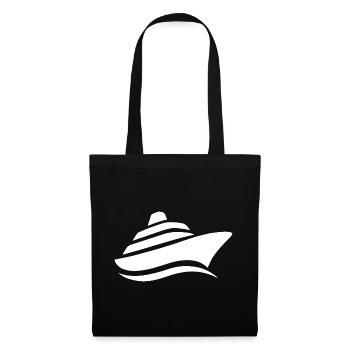 Minimalistische Kreuzfahrt Schiffsreise Silhouette - Stoffbeutel - Schwarz - Vorne