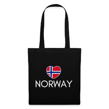 Heart with Norway flag, I love Norway - Tote Bag - black - Front