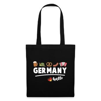 Drapeau de l’Allemagne Bière Bretzel Saucisse Allemagne - Sac en tissu - noir - Devant
