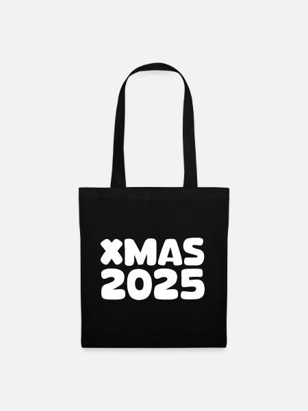 XMAS 2025 Schriftzug - Stoffbeutel - Schwarz