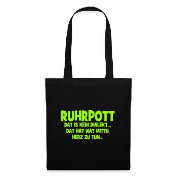 Ruhrpott - Dat hat wat mittn Herz zu tun - Stoffbeutel - Schwarz - Vorne