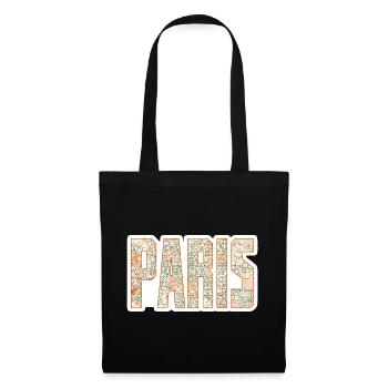Carte de la ville de Paris - Sac en tissu - noir - Devant