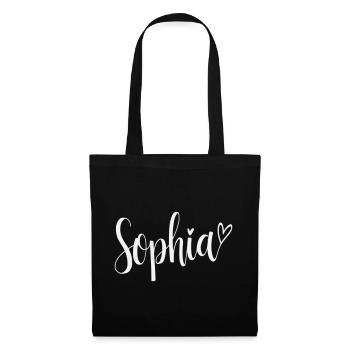 Sophia Name Font Heart - Tote Bag - black - Front