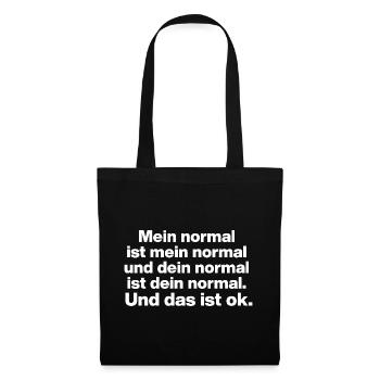MON NORMAL EST MON NORMAL, LE TIEN VA BIEN ✌️ - Sac en tissu - noir - Devant