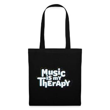 La musique est ma thérapie - Sac en tissu - noir - Devant