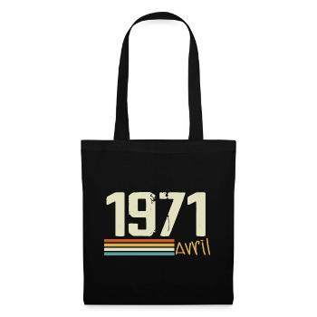 Né en avril 1971 - Sac en tissu - noir - Devant