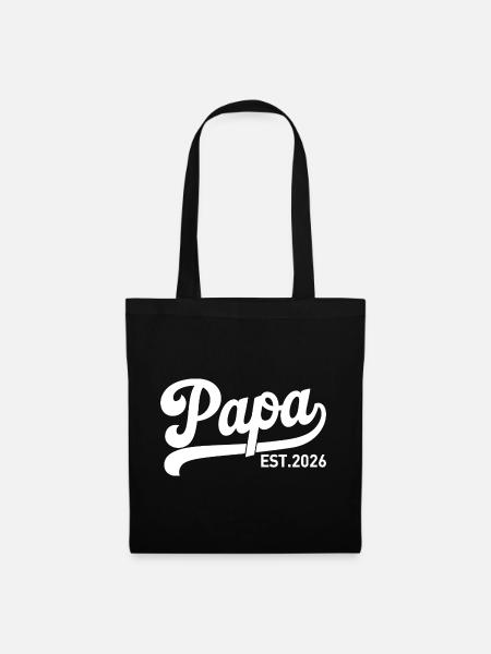 Papa 2026 Werdender Papa 2026 - Stoffbeutel - Schwarz